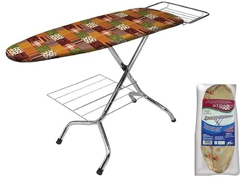 TUOLON Housse de table à repasser, fabriquée en Italie, 47 x 140 cm, universelle pour aiguilles à vapeur, pratique et douce, housse de repassage avec élastique, couverture de couleurs aléatoires