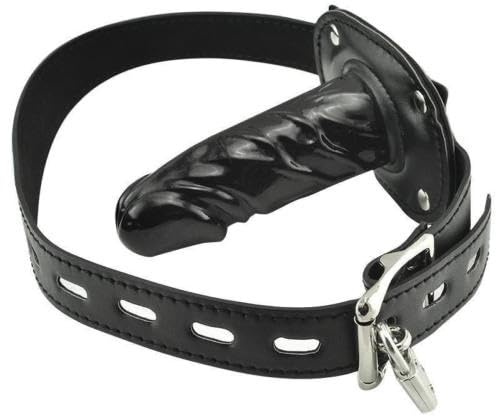 Noir Dildo 10Ø3,5CM Gag Bouche Bâillon Silicone À verrou Réglable PU Belt | YILUQIFLY Restraint Jeux de Rôle Bouche Ouverte Harnais SUBS BDSM femmes hommes jouets sexuels adultes Fétiche Bondage Penis
