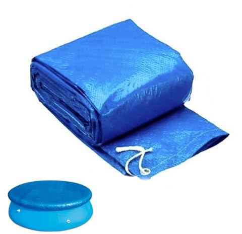 Runt poolöverdrag, poolöverdrag med runt, dammtätt poolskydd med dragsko, uppblåsbart poolöverdrag, regntätt vikbart ovanmarkspoolöverdrag for utomhuspooler for familjer(6FT)