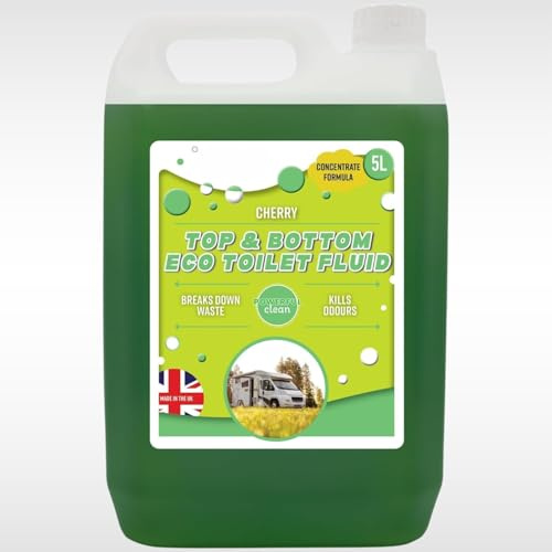 Dunnet Tools Green Toilet Chemicals For Motorhome And Caravan 5L Organic Toilet Fluid WC Disinfectant & Cleaner Fresh Fragrance Biodegradable Formaldehyde Free Portaloo Chemicals (1, 10 Litres)