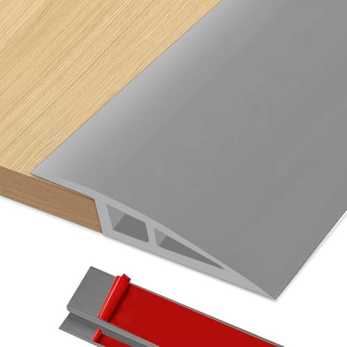 BOYIFEIJIE Übergangsleiste Höhenausgleich | 1M x 7cm PVC Übergangsprofil Selbstklebend | Türschwellen Leiste Höhenausgleich von 15–20mm | Übergangsleiste Boden für Laminat, Fliesen (Grau)