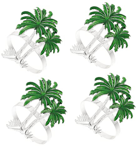 OFFSCH 4 Pezzi Fermatovaglioli in Decorativi per Tovaglioli Hawaii Leggeri e Resistenti per Feste Estive Matrimoni e Compleanni