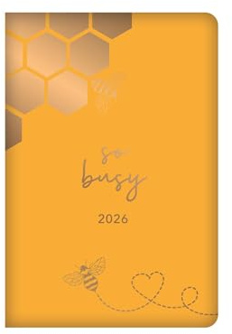 Taschenkalender 2026, A7, Wochenansicht, Honiggelb, Busy Bee Hardcover, Brieftaschengröße, Planer, leicht, kompakt, tragbar, Organizer, Notizbuch, Studentenarbeit, Reisetagebuch, Geschenk