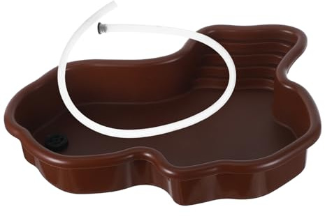GLEAVI Plateforme de Bain pour Tortues Extra-Large Rampe Intégrée Bassin pour Reptiles et Tortues en Plastique Robuste Étang de Baignade Drainage Pratique Terrarium et Habitat
