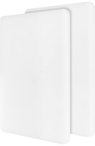 ZOENHOU 2 PCS White Low Density Polyethylene Chopping Boards, 40x30x1.2cm Cutting Board for Home and Catering Kitchen Use