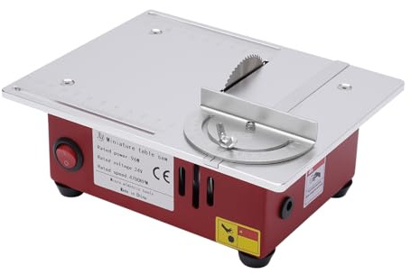 Mini sega circolare da tavolo e 96 W di precisione – Trasmissione multifunzione portatile a 7 velocità con tubo per aspirapolvere, seghe circolari da tavolo 0,1 – 14 mm area di sollevamento per la