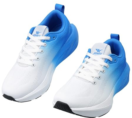 JOMIX Sneakers Uomo Running Sportive Leggere Traspiranti con Suola Ammortizzata Stringate Walking Training MOS260341 Bianco-Blu 43