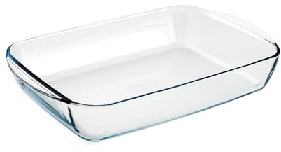 Pyrex Sweet & Savoury Fuente Rectangular de Vidrio de Borosilicato, 40x27 cm, Resistente a Choques Térmicos hasta 240°C, Fabricado en Francia