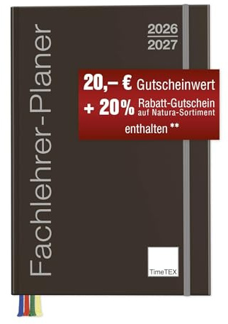 TimeTEX Fachlehrer-Planer A4-Plus - Schuljahr 2026-2027 - Terminplaner für die Sekundarstufe - Lehrerkalender 10718 - mit breitem Verschlußgummi