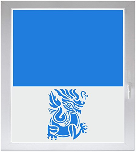 INDIGOS UG Sichtschutzfolie Glasdekorfolie Fensterfolie mit Motiv satiniert Blickdicht - w136 Drache, Ornamente, Fantasy - 1200 mm Länge - 500 mm Höhe Viereck - selbstklebend - matt