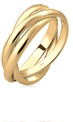 Elli Damen Ring Wickelring Trio Basic Blogger Trend in 925 Sterling Silber