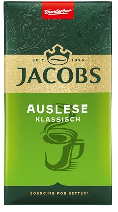 Jacobs Filterkaffee Auslese Klassisch, mittlere Röstung, Kaffee gemahlen, geröstet in Deutschland, ideal für Filterkaffeemaschine & French Press, Intensität 6/10, 500 g