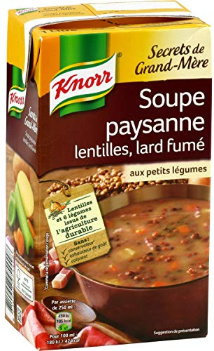 Soupe lentille lard fumé KNORR la brique de 1 l