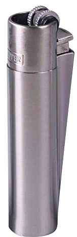 Clipper Metall Gas-Feuerzeug (Silber matt) mit SOFORTGRAVUR +VORSCHAU: Gravur inklusive (Gasfeuerzeug nachfüllbar)