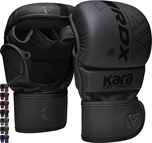 RDX MMA Gloves Sparring Grappling, Open Palm Martial Arts Mitts, Men Women Adults & Kids, Adjustable Wrist Support Maya Hide Leather, Cage Fighting Combat Boxing Training Muay Thai Punching Bag