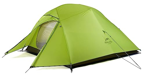 Naturehike Cloud-Up 3 Tenda Ultraleggera 3 Persone Tenda Zaino in Spalla per Escursionismo Campeggio All'aperto (20D Verde Chiaro Aggiorna)