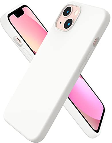 ORNARTO für iPhone 13 Hülle aus Silikon 6,1 Zoll - Weiß | Premium Flüssigsilikon, dünne Handyhülle, weich und griffig, tolle Haptik, stoß- und kratzfest, große Farbauswahl