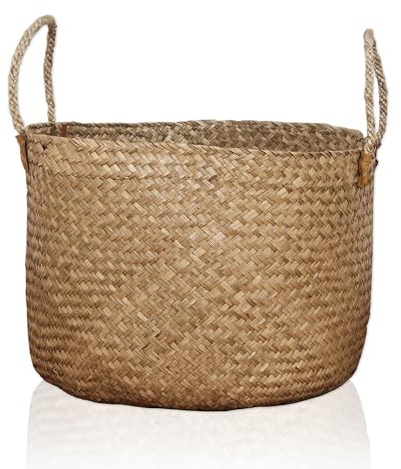 Lycce Seegras Wäschekorb Rong mit Henkel, Ø 46 cm (Gr. 3)