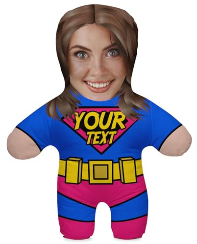 Ferocity Kissen mit eigenem Foto Personalisiertes Lustiges Fotogeschenk mit eigenem Gesicht Bedruckt 45 cm Hoch Body Körper Foto-Kissen Fotokissen Geburtstag Motiv Super Mama [091]