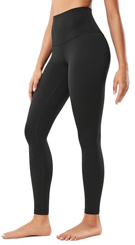 CRZ YOGA Butterluxe Super High Waist Leggings 28 - Full Length Buttery Soft Womens Yoga Pants Over Belly Black Small