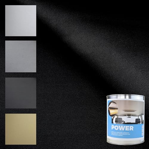 TENDAGGIMANIA Dachhimmel Stoff Kit + Kleber für hohe Temperatur, Farbe SCHWARZ 1440 - MASSNAHME: L.3,5 MT X H.1,5 MT - Muster: Nido d'Ape - Himmelstoff Anpassbar