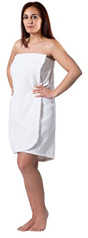 Morbidissimi Telo Bagno Kilt Sauna da Donna Spugna 100% Cotone K534 L-XL Bianco