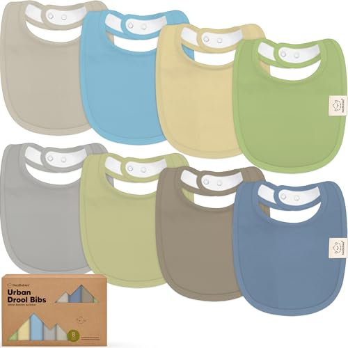 8-Pack Bio Lätzchen Baby für Jungen, Mädchen - Weiche Baumwolle zum Sabbern und Zahnen Sabberlätzchen, Saugfähig, Leicht Zu Reinigen und Anzulegen Baby Bibs für Kleinkind, 0-24 Monate (Icelandic)