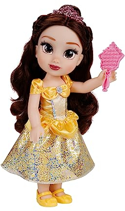 Disney Princesse - Poupée 38cm Belle - Licence Officielle Disney - Collection Mon Amie Princesse - Robe Effets Argentés Et Brosse Incluse - Poupée à Collectionner - Cadeau Enfants Dès 3 Ans