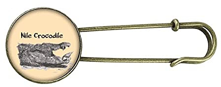 Afrikanische große Fisch-Alligator-Brosche, Retro-Metall, Anstecknadel, Schmuck, M