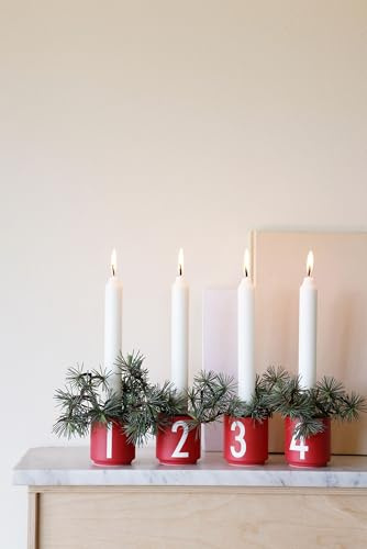 Design Letters Adventstassen 4 Stück | Ideal als Adventskerzenhalter, Advent Deko, Adventsgestecke | Porzellan Espressotassen Set für Weihnachtsdeko, Schreibtisch Deko| Kerzenhalter Adventskranz 50 Ml