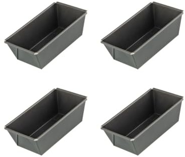 Zenker 9916250 Lot de 4 moules à cake 16 cm, moule à gâteau, moule gateau, moule a cake, moule à brioche, moule rectangulaire patisserie, moule patisserie, Acier, 16 x 8,5 x 5,5 cm