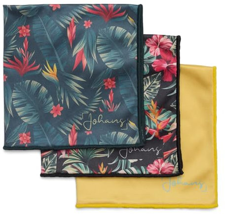 Johans® XXL Mikrofasertuch zur Reinigung von Smartphone, Tablet, Brille, Display, Kamera | Displaytuch, Brillenputztuch, Reinigungstuch | Optikerqualität in 30x30cm (3er Bundle: Nature Lovers)