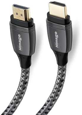 HImage cavo HDMI certificato, maschio maschio, connettori dorati 24K, rivestito in tessuto, 8K Ultra HD, con Ethernet, 3m di lunghezza