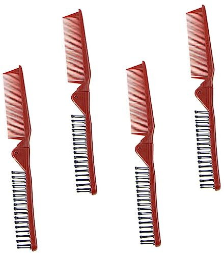 MAGICLULU 4stücke Teiliges Faltbares Antistatisches Kunststoff-kamm- Tragbar Für Reisen Vielseitig Einsetzbar Für Haartypen Für Salon Zuhause Und Unterwegs Praktische Faltkämme in Holzoptik