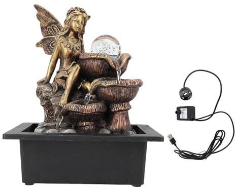 Tischbrunnen, USB, Leise Pumpe, Entspannung, Tischbrunnen, Wasserfallfunktion, Erhöhen Die Luftfeuchtigkeit Mit LED-Licht Für Das Wohnzimmer
