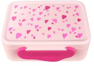 Ergobag, Portapranzo con divisorio, senza BPA, lavabile in lavastoviglie, a forma di cuore - Rosa