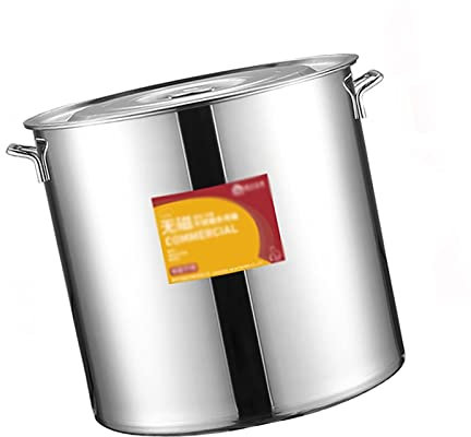 Suppentopf - Suppentopf mit Deckel, verdickter großer Suppentopf aus Edelstahl 304 mit Deckel, für die gewerbliche Nutzung im Catering-Bereich, für Gasherd/Induktionsherd (Größe: 6