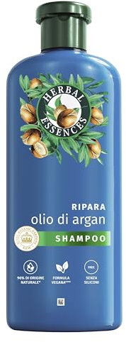 Herbal Essences Shampoo con Olio di Argan Ripara i Capelli Danneggiati, Senza Siliconi, Vegano 250ml
