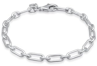 Kuzzoi Herren Silber Armband Gliederkette (6 mm) 925 Silber | Karabinerverschluss für den Mann Silberarmband Länge 19-23 cm