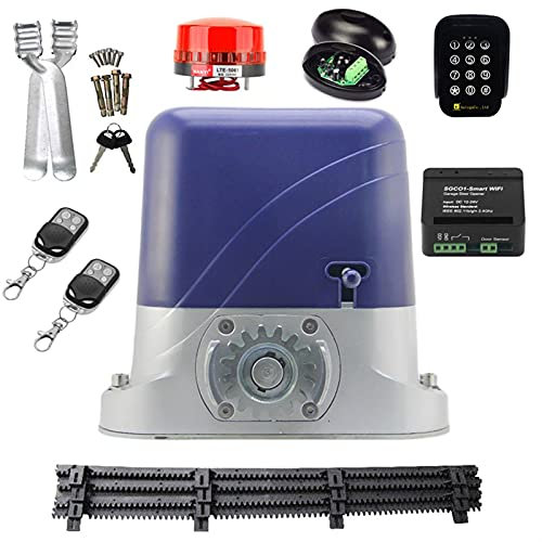 Set Apricancello Elettrico, Heavy Duty 260. 0LBS. Apritazione automatica for cancelli scorrevole elettrico for porta da 1300 kg con porta in nylon 4M Telecomando WiFi opzionale,Apriporta automatico(K