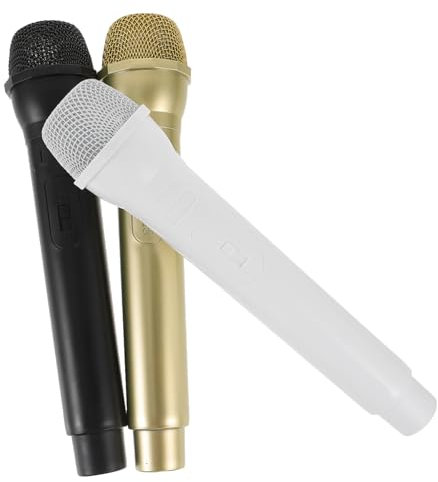 WESIEVYA Microfono Di Scena Realistico in Plastica 3 Pezzi Puntelli Per Microfono Simulano Microfoni Forniture Per Feste Accessorio Per Costumi