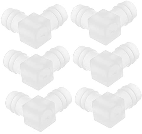 Sosoport Raccordi a Gomito per Tubi Flessibili in Plastica 90 Gradi 16mm 6 Pezzi per Alimenti e Bevande, Giunti a Spina Leggeri Superficie Liscia per Laboratori e Uso Professionale