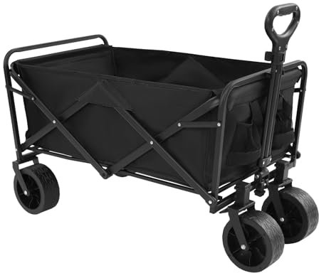 Chariot pliant - Grand camping - Chariot à main pour l'extérieur - Forte capacité de charge - Design réglable - Chariot de jardin tout-terrain - Chariot à main pour l'extérieur