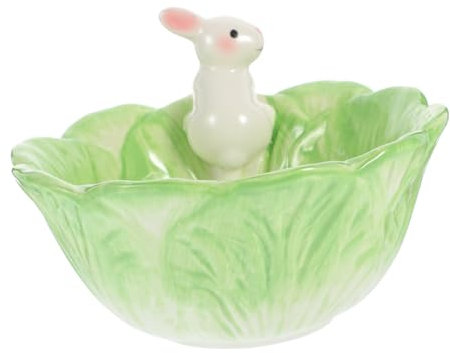 Cabilock 2 Stk Cartoon-Tierschale Chip-Dip-Schüssel eiförmige Süßigkeitenschalen Hasen Geschirr teller für Ramen Taschenset Kindergeschirr Cartoon-Kaninchen-Schüssel Keramik Green