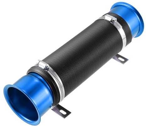 Ansaugrohr 76mm 3 Zoll Universal verstellbares Auto für Ansaugluft für Rohrluftkanal für Schlauch kalte Luft für Turbo für Ansaugeinla(Blau)