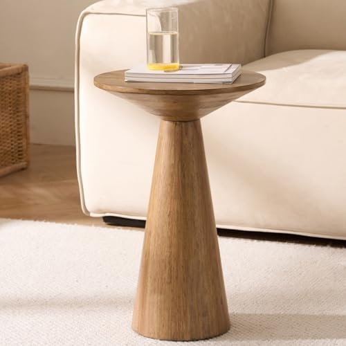 Cagnolier Beistelltisch rund, Sofatisch, Ø34xH50cm, Pilzform, Natur