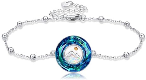 HUKKUN Senapskorn armband 925 sterling silver berg senapkorn länkarmband natur kristet smycke presenter för kvinnor