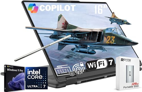 Lenovo Yoga 7i 2-in-1 AI Copilot+ Laptop, 16 2K LCD Touchscreen, Intel Ultra 7 256V(>i9-13900H), 16GB LPDDR5X RAM, 1TB SSD, Backlit KB, Wi-Fi 7, BT 5.4, Thunderbolt 4, W/128 PSD&Stylus, Win11 PRO