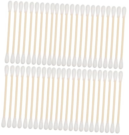 BUGUUYO 100 Stück Wattestäbchen aus Bambus mit Doppelseitigem Kopf Stäbchen für Ohrenreinigung Make Up Entfernung und Sanfte für Empfindliche Haut