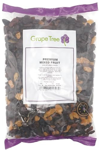 Grape Tree Premium Mixed Fruit 1kg. A Mix of Raisins and Sultanas Perfect for Baking, Adding to Trail Mix, Yogurt, Cereal, Granola and Muesli. Raisins & Sultanas for Baking. Dried Fruit Mix